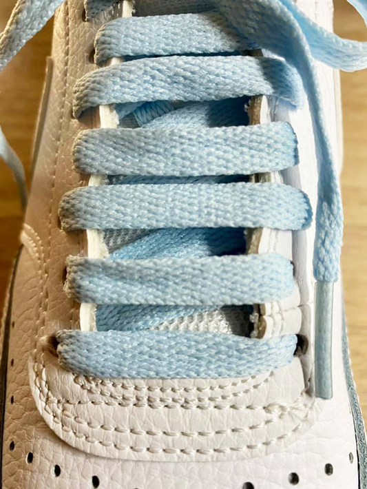 Ice blue flat laces for sneakers and trainers | CrazyLace