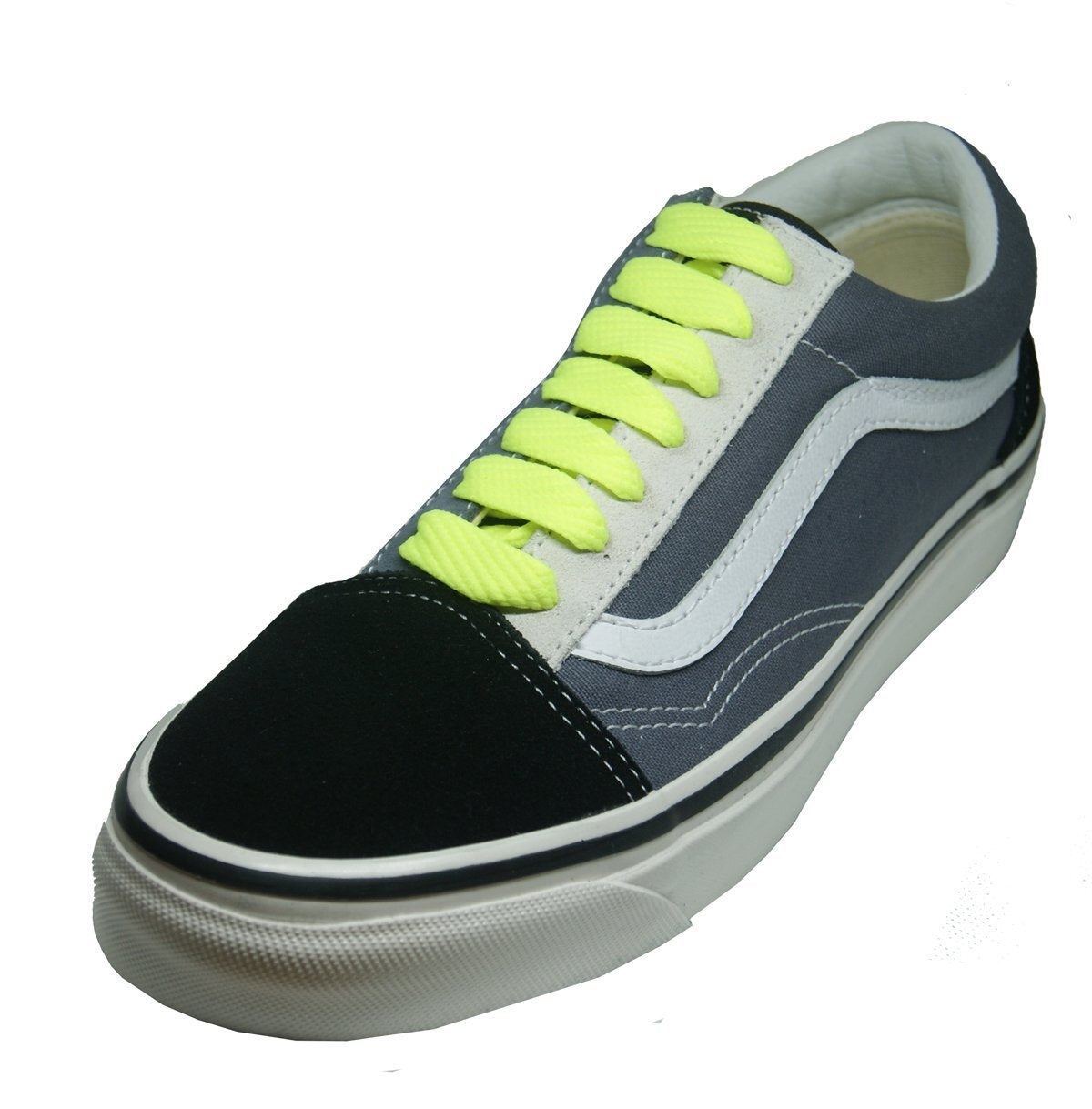 Lacets plats larges skateboard jaune fluo