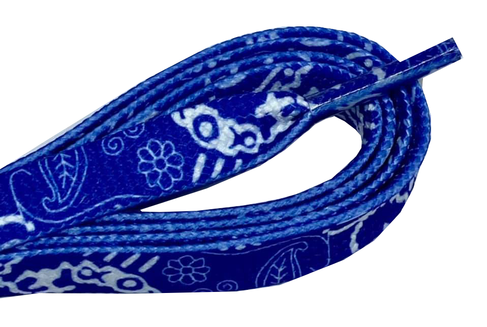 Blue flat bandana laces