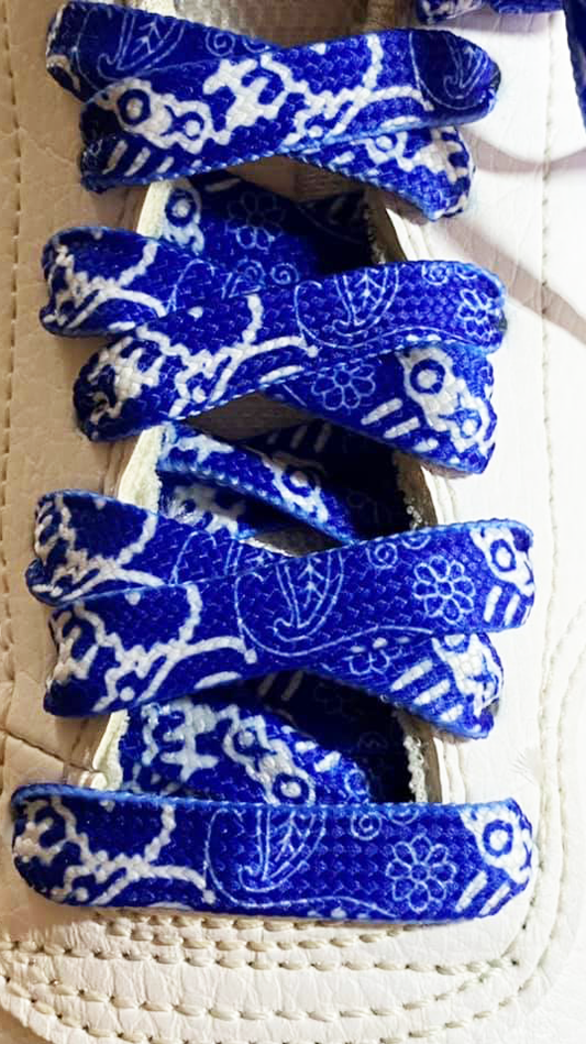 Blue flat bandana laces