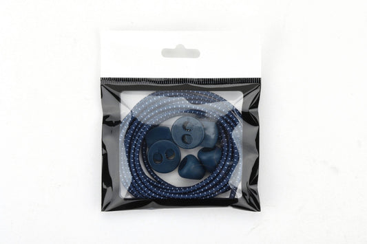 Lacets élastiques ronds fins bleu marine IRUN