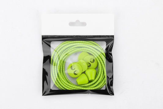 Lacets élastiques ronds fins vert fluo IRUN
