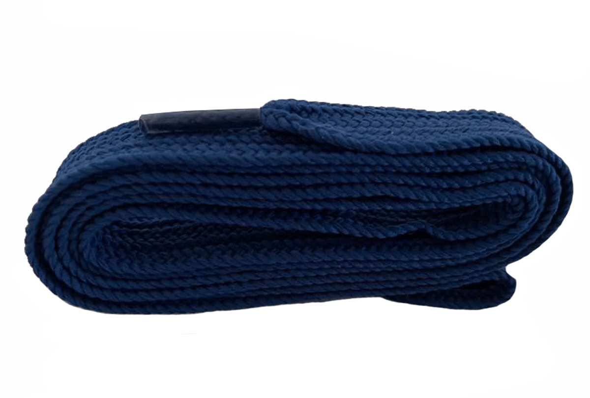 Extra-wide navy blue flat laces