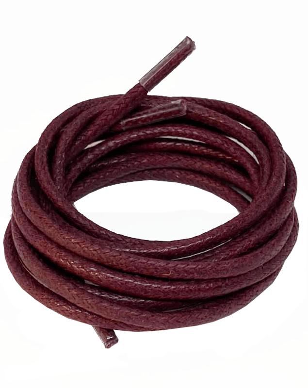 Lacets ronds fins cirés lie de vin