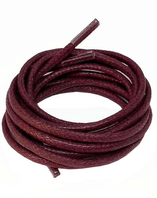 Lacets ronds fins cirés lie de vin