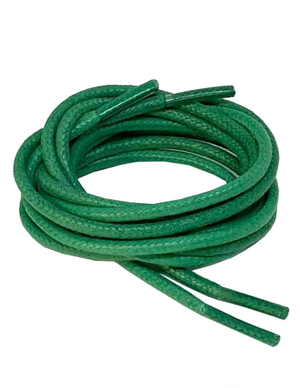 Lacets ronds fins cirés vert aneth