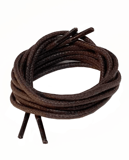 Lacets ronds fins cirés marron chocolat