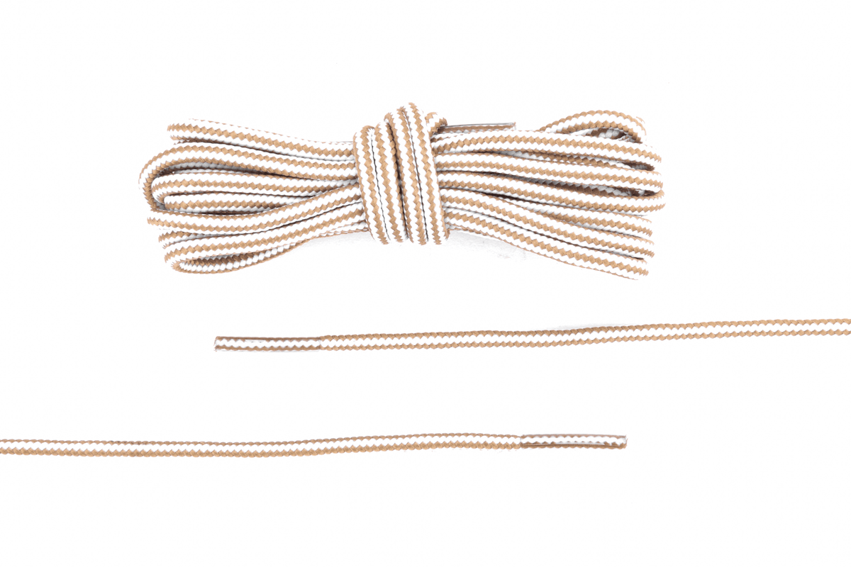 white and copper trek round laces