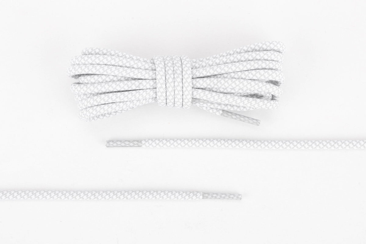 Lacets ronds gris clair et blanc rope lace