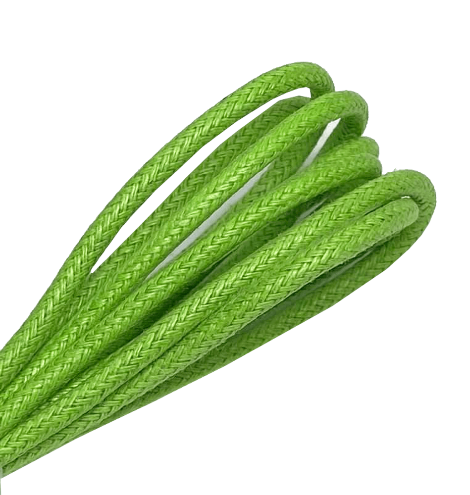 Lacets ronds fins cirés vert tilleul