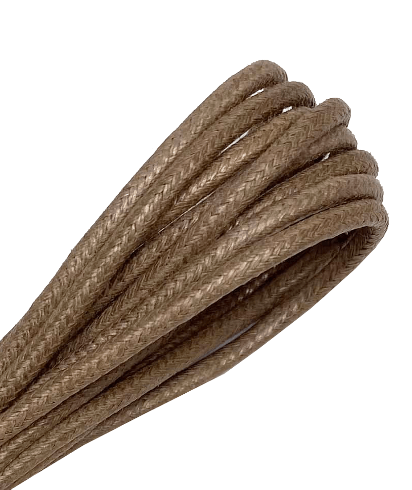 Lacets ronds fins cirés taupes