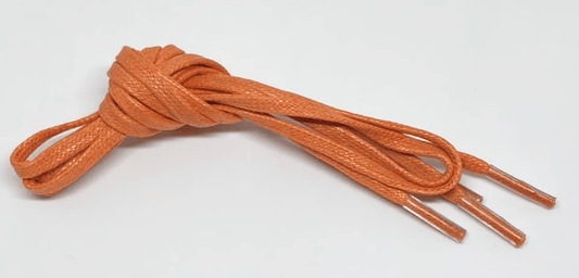 Pumpkin orange thin flat waxed laces