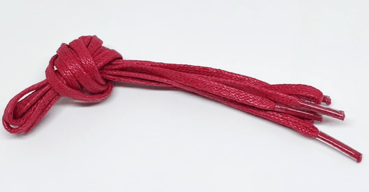 Thin flat poppy red waxed laces