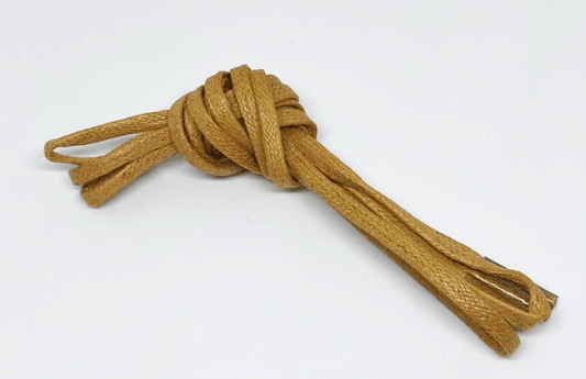 Thin flat waxed caramel laces
