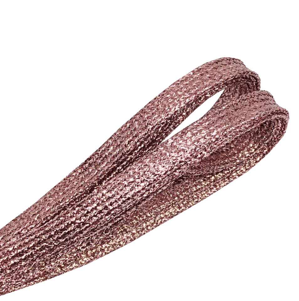 Thin flat glamorous pink glitter laces