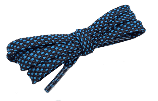 Lacets sports bicolores noir et bleu