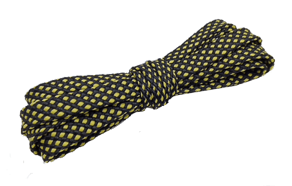 Lacets plats sport bicolores noir et jaune