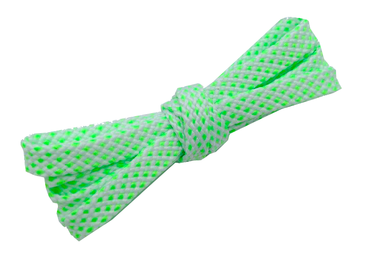 Lacets sports bicolores blanc et vert fluo