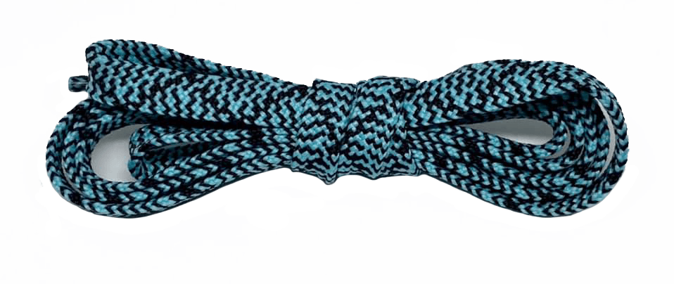 Blue and black Spider running flat laces