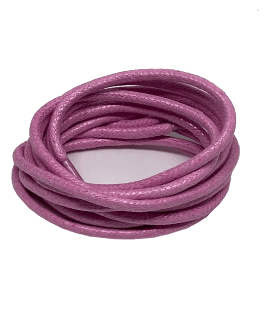Lacets ronds fins cirés rose Dahlia