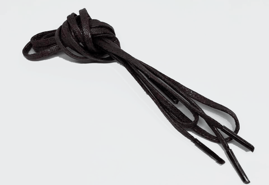 Thin waxed flat laces, walnut brown