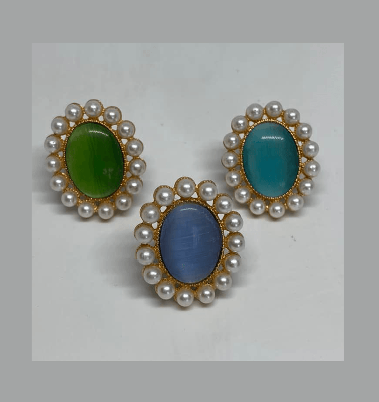Bijoux à lacets ovales -Les Ginettes- Opaline et perles