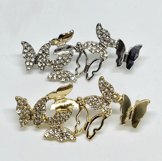 Bijoux papillons et brillants en or et argent
