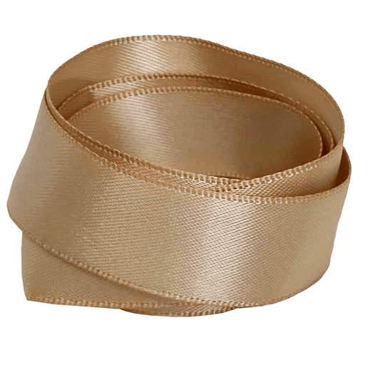 Lacets plats larges satin beige doré