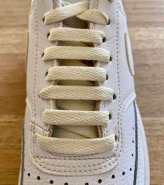 Off-white flat laces for sneakers and trainers | CrazyLace