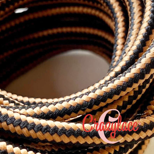 Copper and black hiking boot laces
