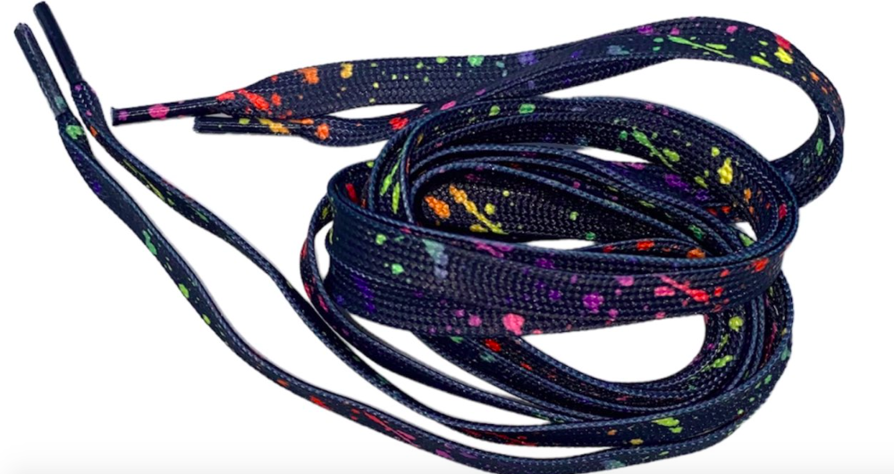 Multicolor street art laces in white or black