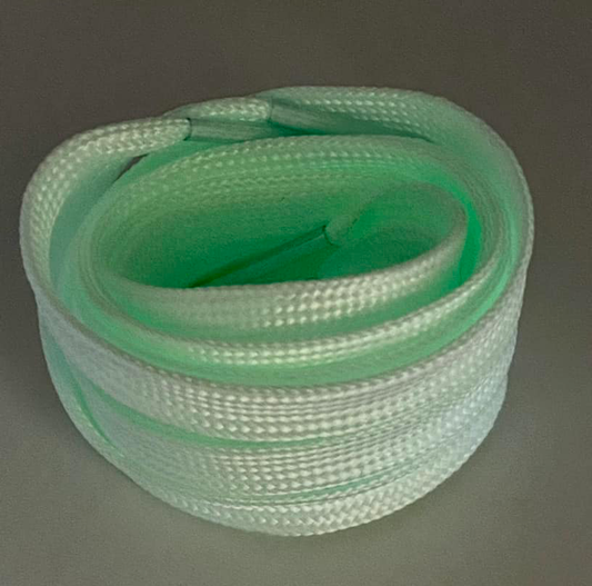 Lacets plats phosphorescent blanc
