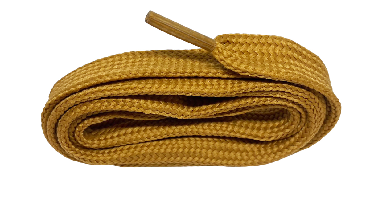 Lacets plats larges 1,8 cm Marron ocre - Crazylace