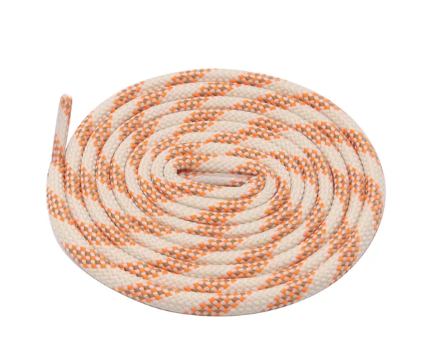 Lacets ronds épais bicolores beige / abricot