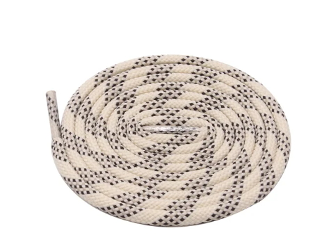 Thick two-tone beige/coffee round laces