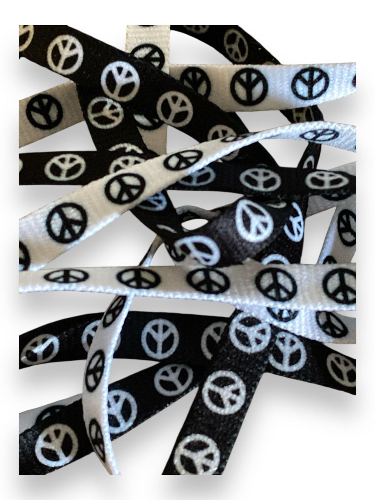 Peace & Love shoelaces-black and white