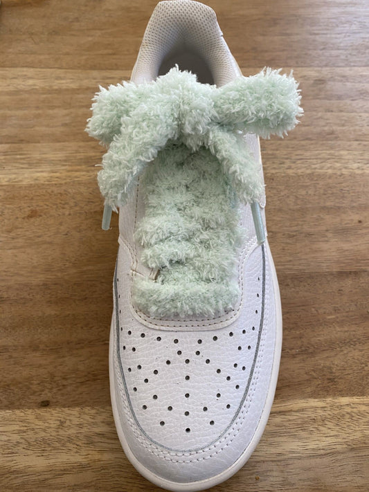 Lacets Fluffy pour Sneaker tout doux couleur vert caraibe
