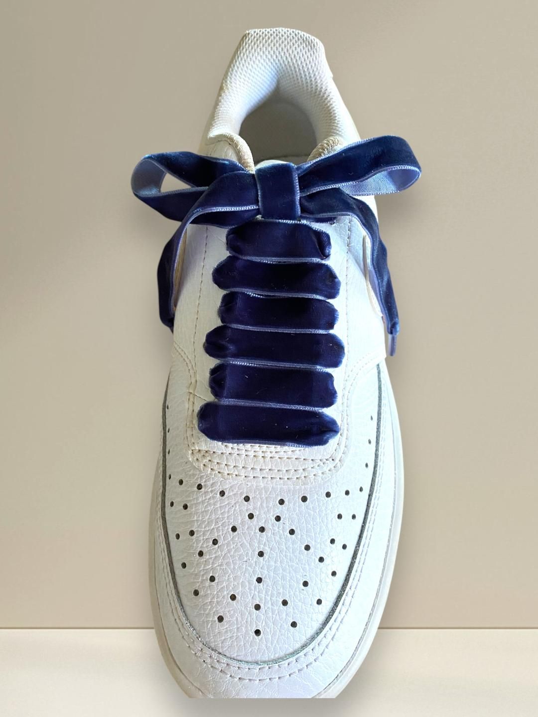 Midnight blue velvet laces