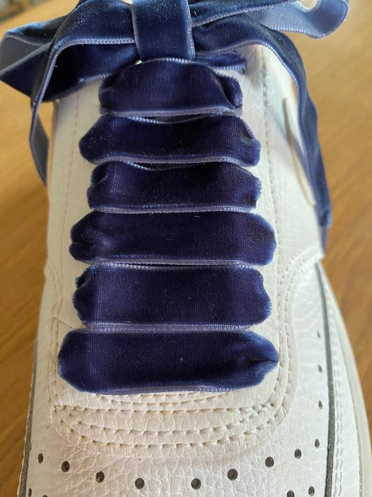 Midnight blue velvet laces