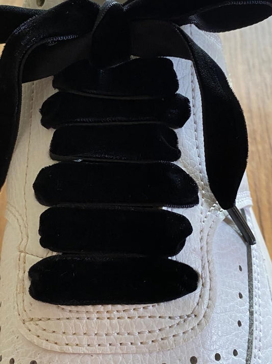 Ebony black velvet laces
