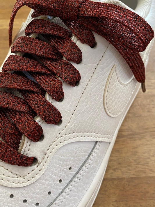 Lacets pailletés chinés lie de vin