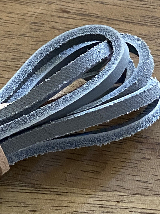Lacets en cuir gris made in France