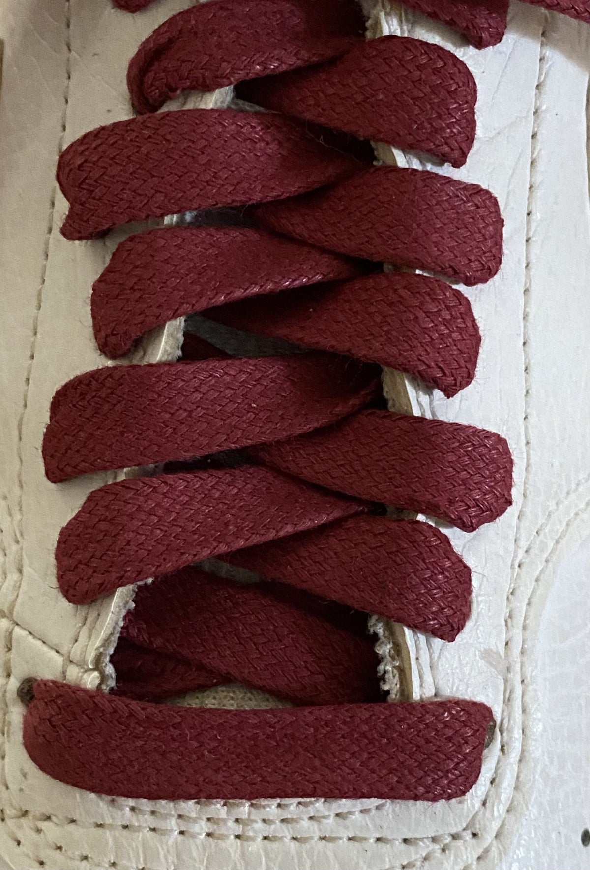Burgundy flat waxed cotton laces - For shoes and sneakers