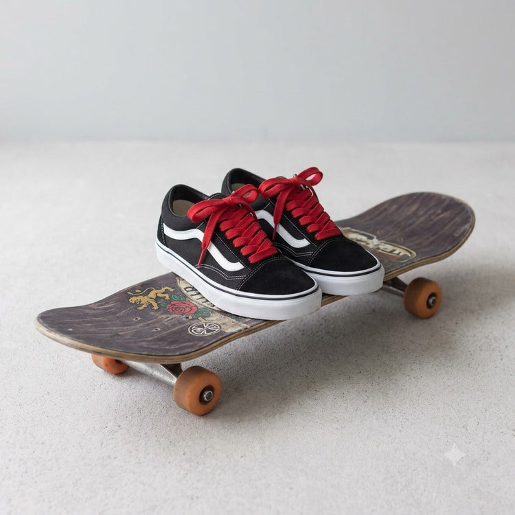 Lacets plats skateboard 1,2 cm de large