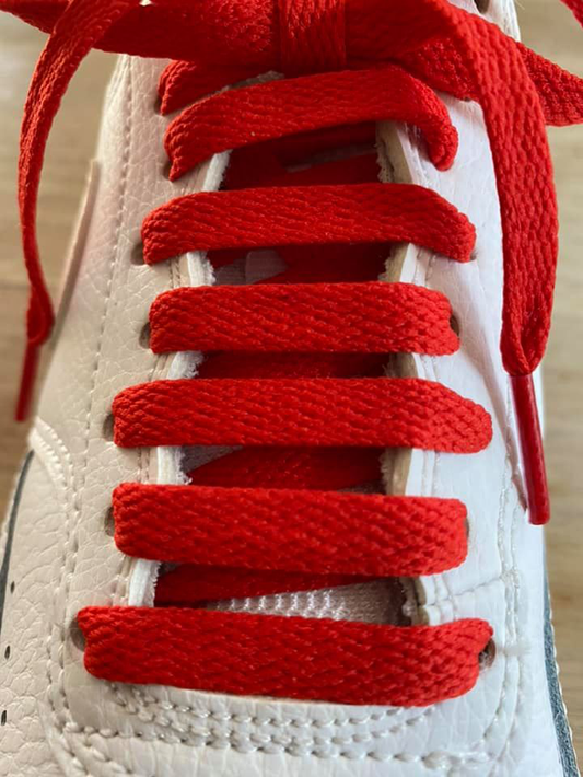 Lacets plats rouges pour chaussures et Sneakers en matière recyclée - Plusieurs tailles