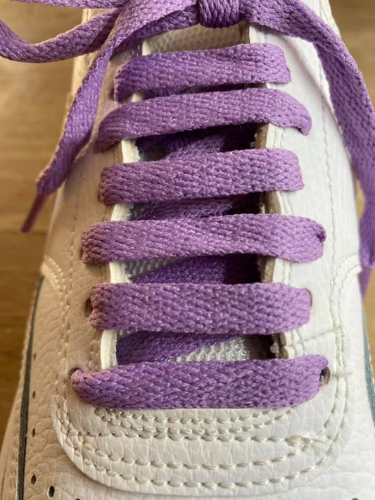 Lacets plats lilas "violet" pour chaussures et Sneakers en matière recyclée