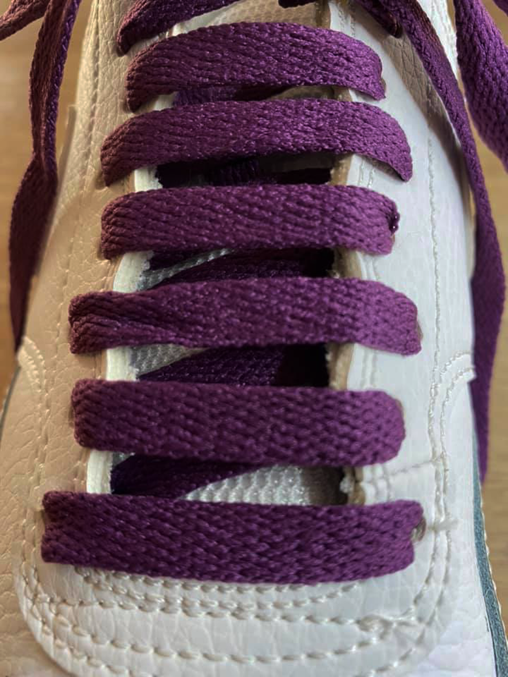 Lacets plats Prune "violet foncé" pour chaussures et Sneakers en matière recyclée