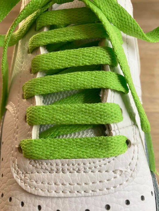 Matcha green flat laces for sneakers | CrazyLace