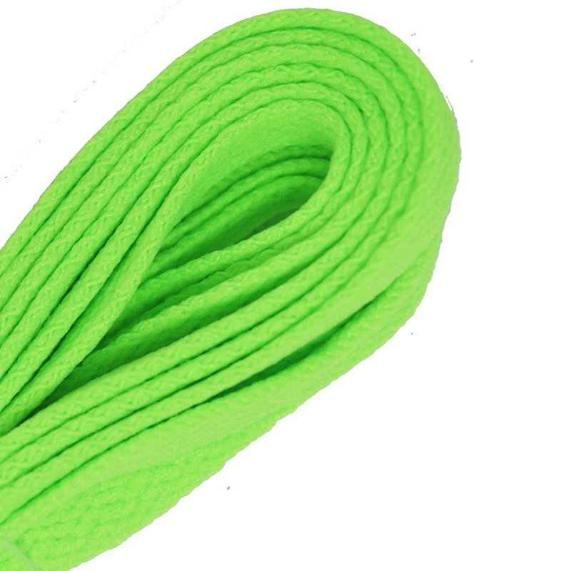 Wide flat neon green skateboard laces