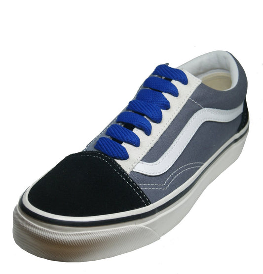 Lacets plats larges skateboard bleu royal